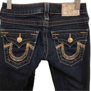 Vintage True Religion Rainbow Billy Rare Button Dark Wash Skinny Straight Leg